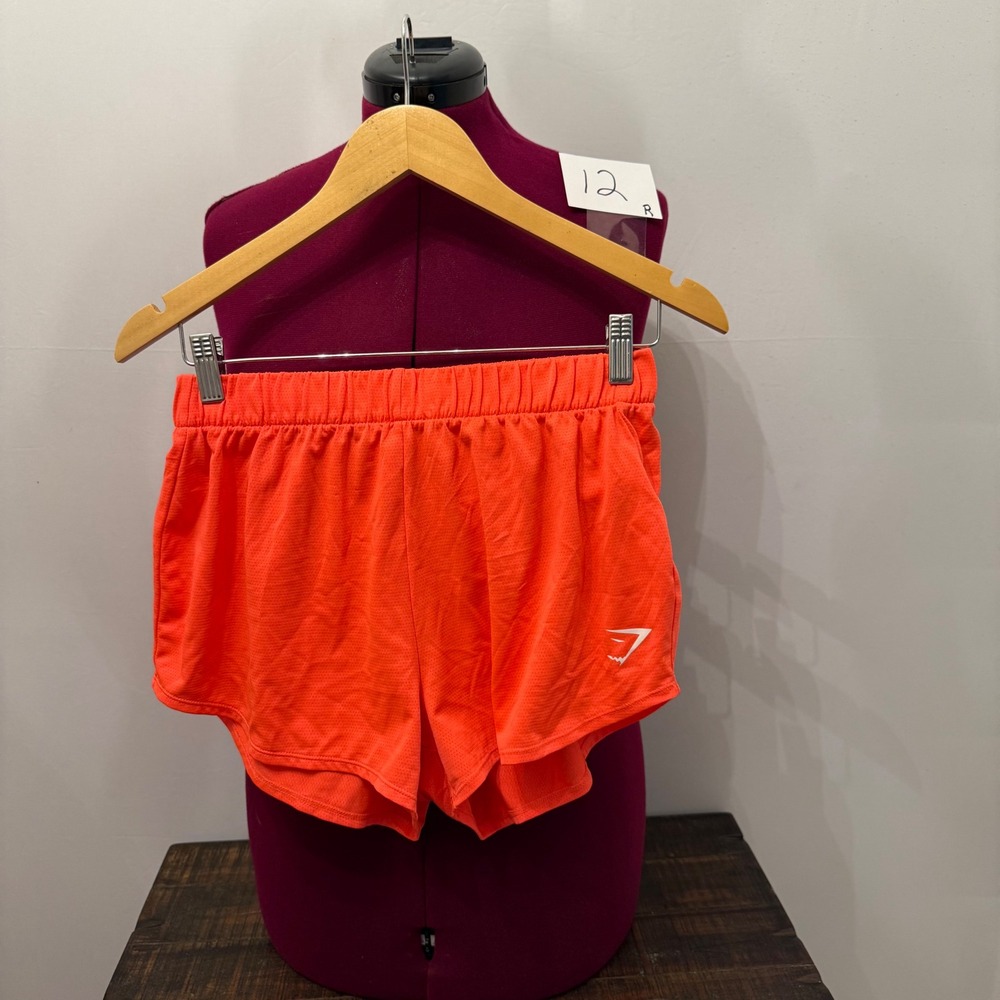 Gymshark Running Shorts Women's Neon Orange Athletic Gym Size Small